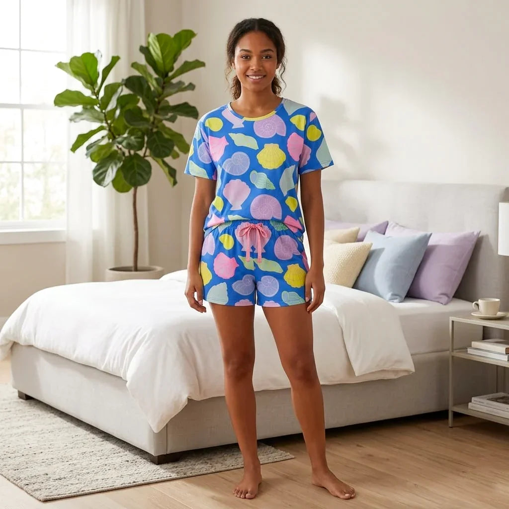 Trendy Cotton T-Shirt & Shorts 2pcs Set #7351