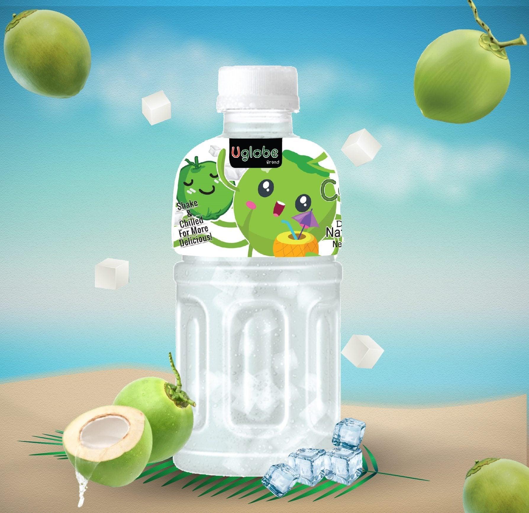 Uglobe Coconut Juice Drink With Chew Nata De Coco - 320ml X 6 Pcs