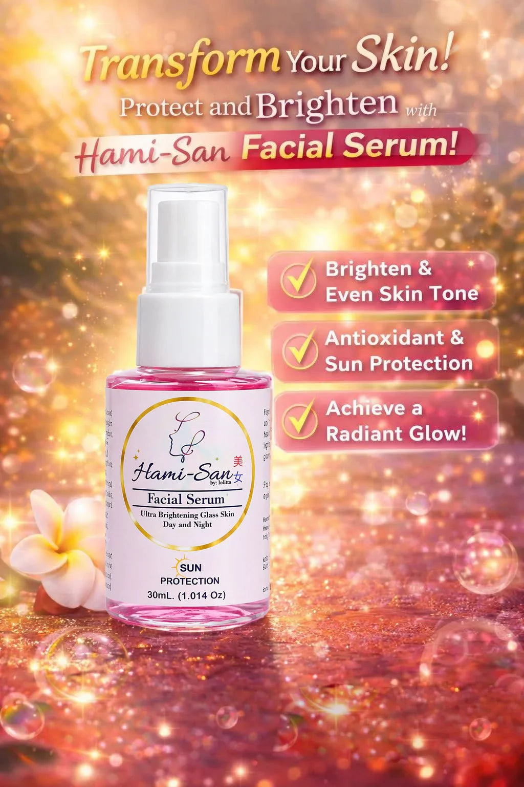Hami-San Ultra Brightening Day & Night Facial Serum - 30ml