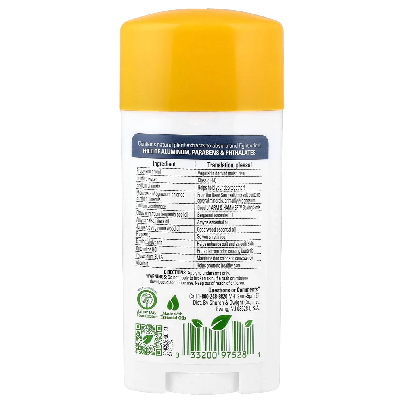Arm & Hammer Essentials With Natural Deodorant Magnesium - 71g