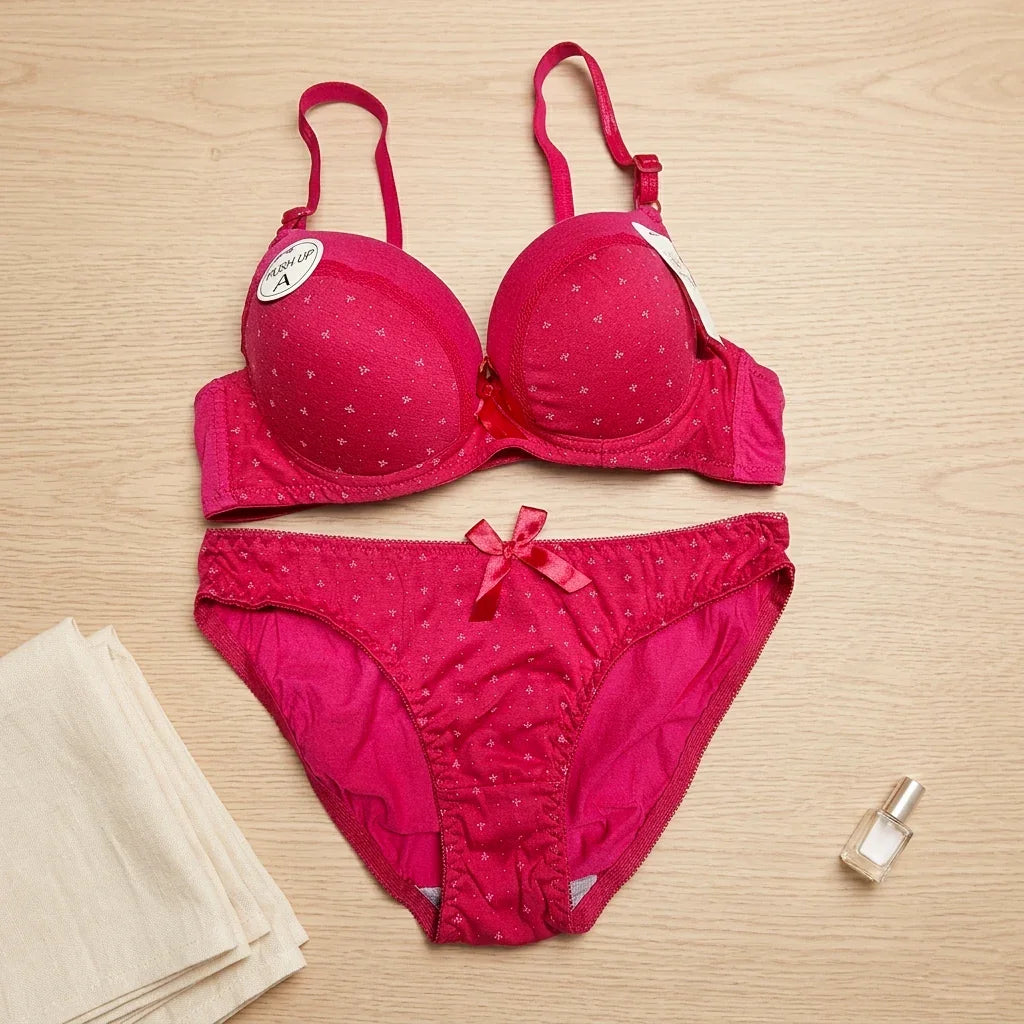TDF Cotton Push Up A Bra & Panty Set - TP820#