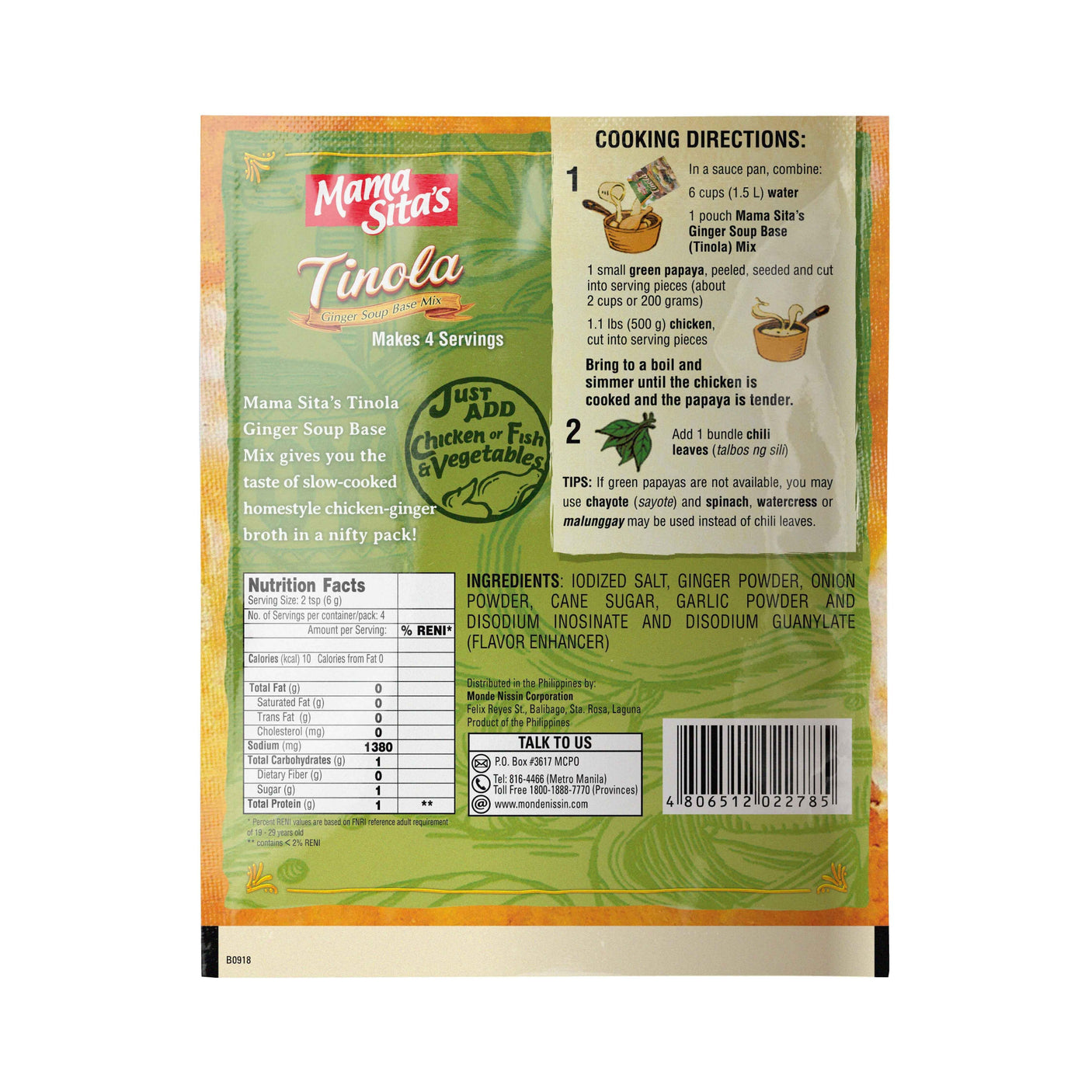 Mama Sita’s Tinola Ginger Soup Base Mix - 25g