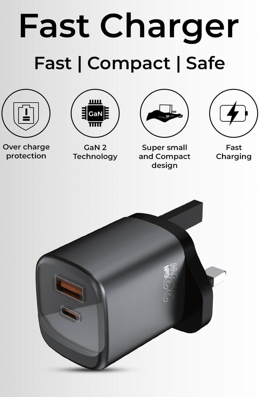 Hie-Q 33W USB A + USB C Dual Port Fast Charger G35-Turbo