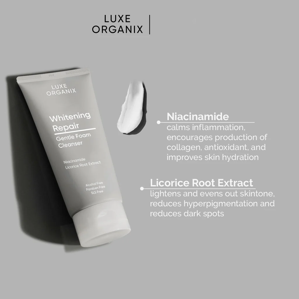 Luxe Organix Brightening Repair Ultra Light Glow Foam Cleanser - 150g