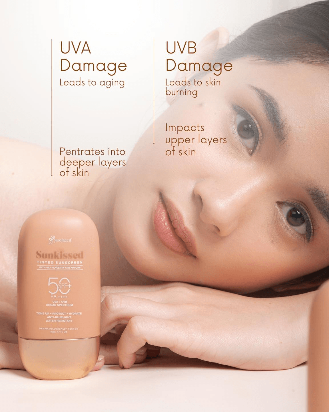 Barefaced Sunkissed Tinted Sunscreen SPF50+ PA+++ 50g