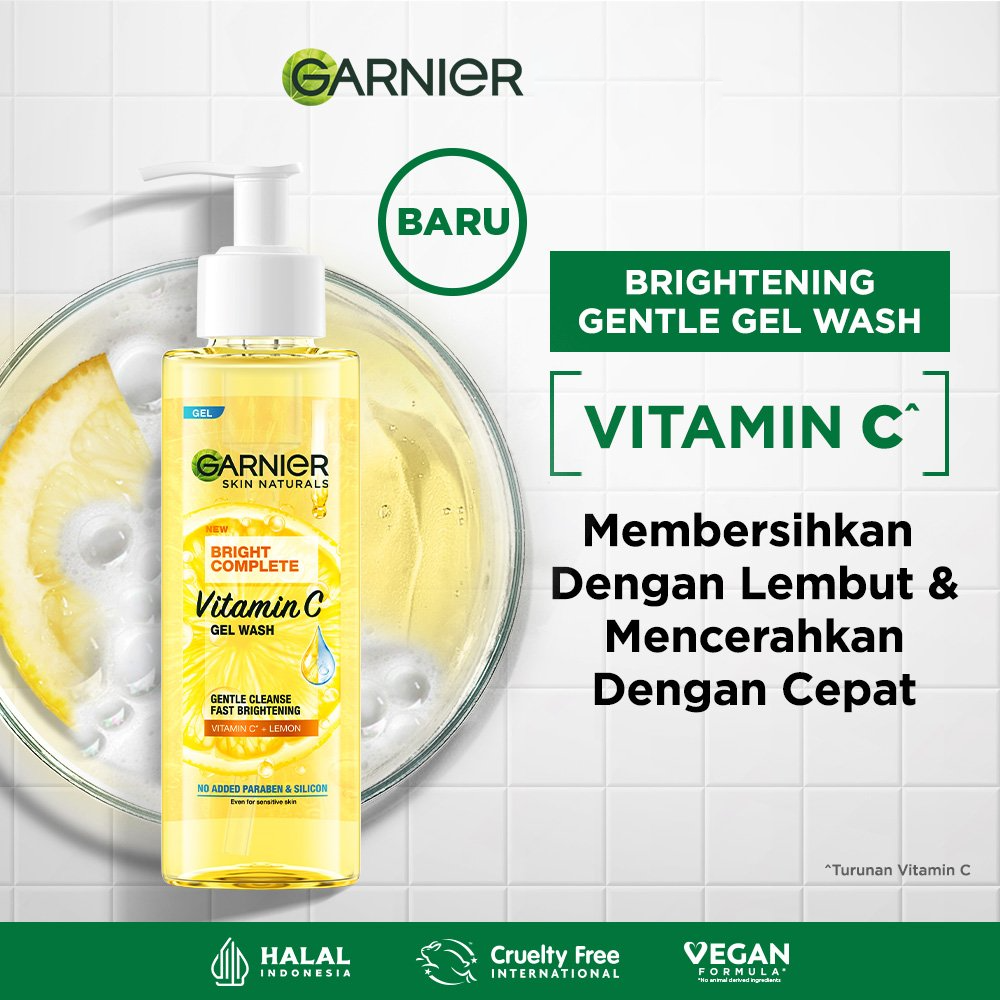 Garnier Bright Complete Vitamin C Gel Face Wash - 120ml