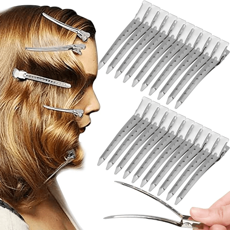 Saloon Stainless Steel Hairdressing Hair Clips - 12 Pcs