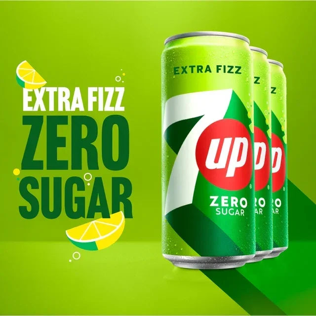 7Up Zero Sugar Extra Fizz Soft Drink - 250ml (5+1) Offer