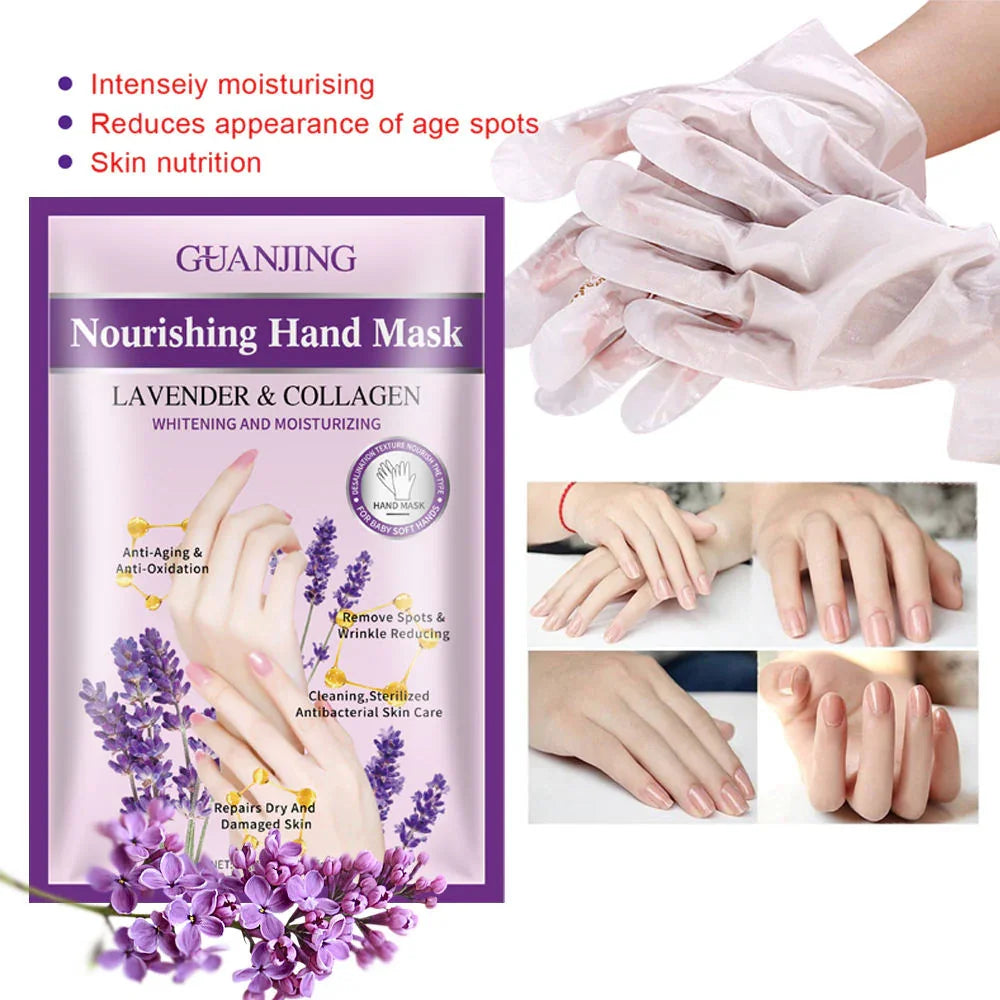 Guanjing Lavender & Collagen Nourishing Hand Mask - 40g (1 Pair)