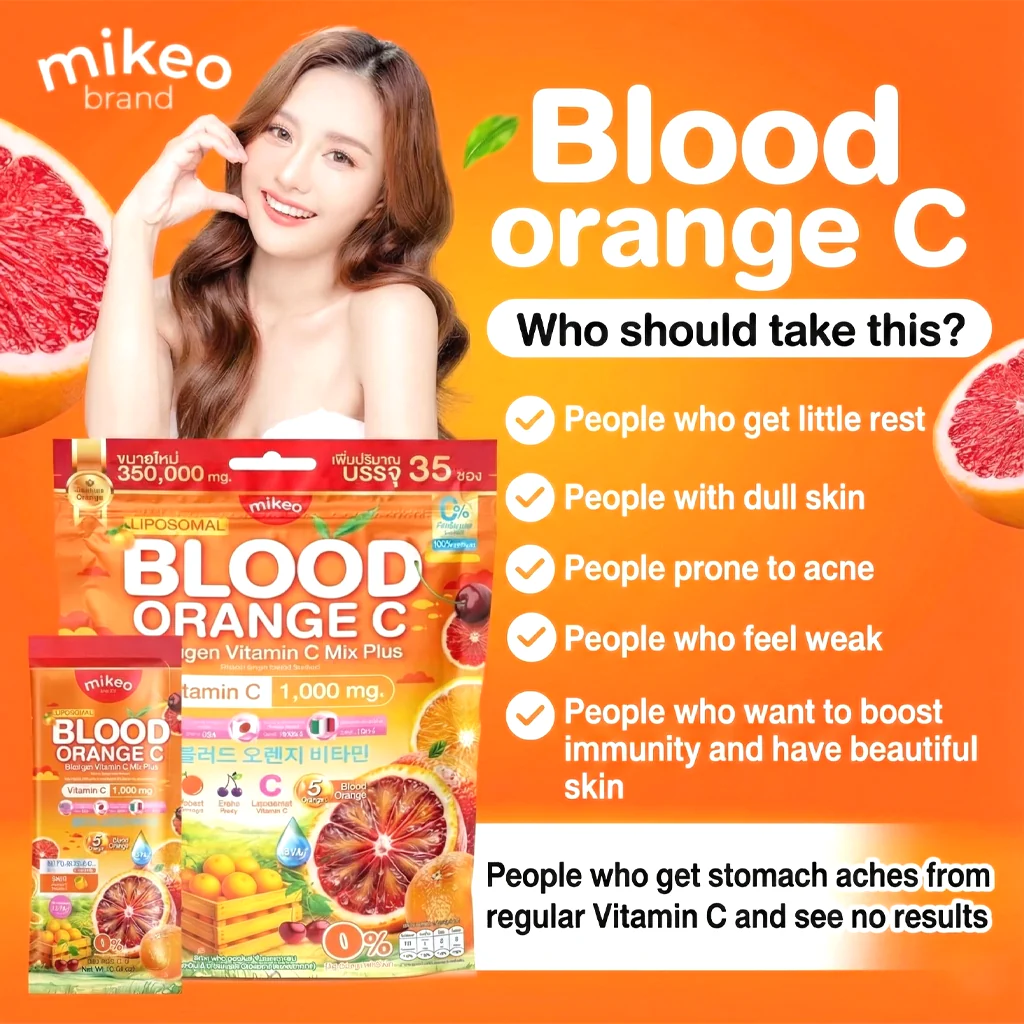 Mikeo Blood Orange C Collagen Vitamin C Mix Plus - 35 Sachets × 10g