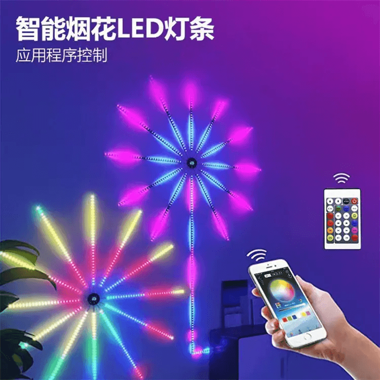 Smart App Control Led RGB Fireworks Light
