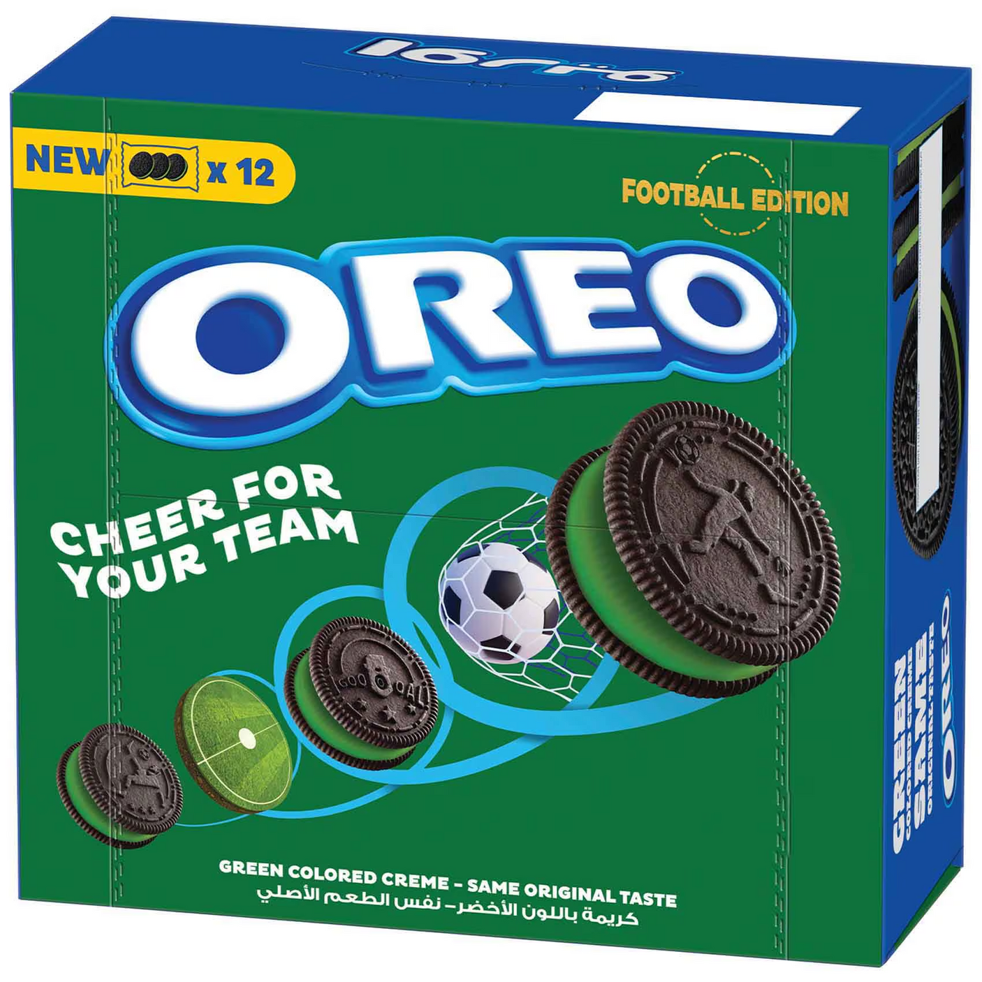Oreo Football Edition Biscuits With Green Cream - 12 x 35.5g
