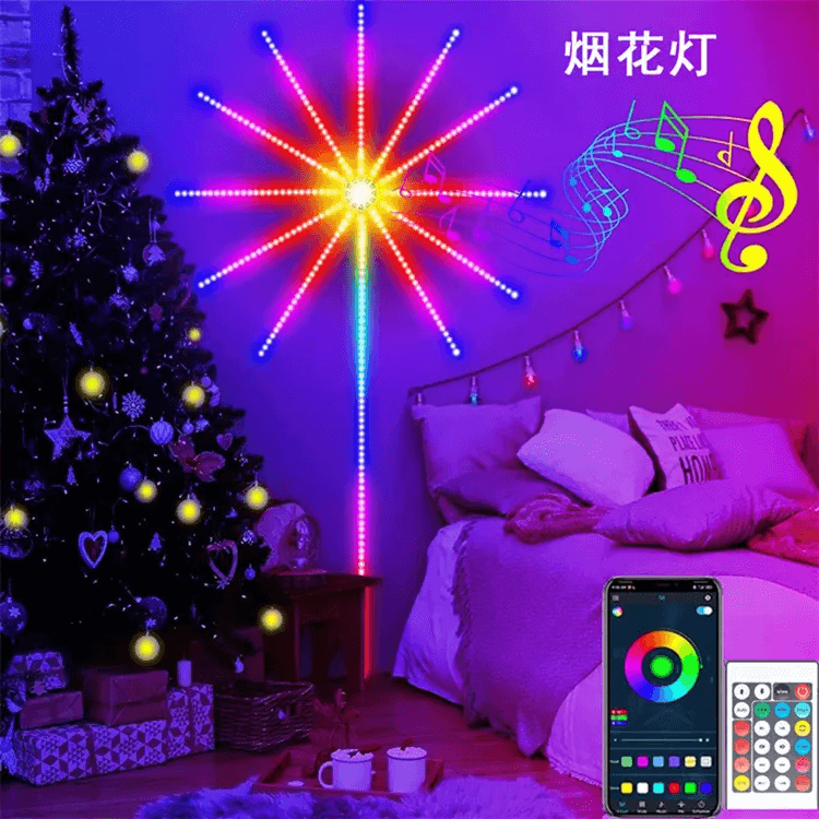 Smart App Control Led RGB Fireworks Light