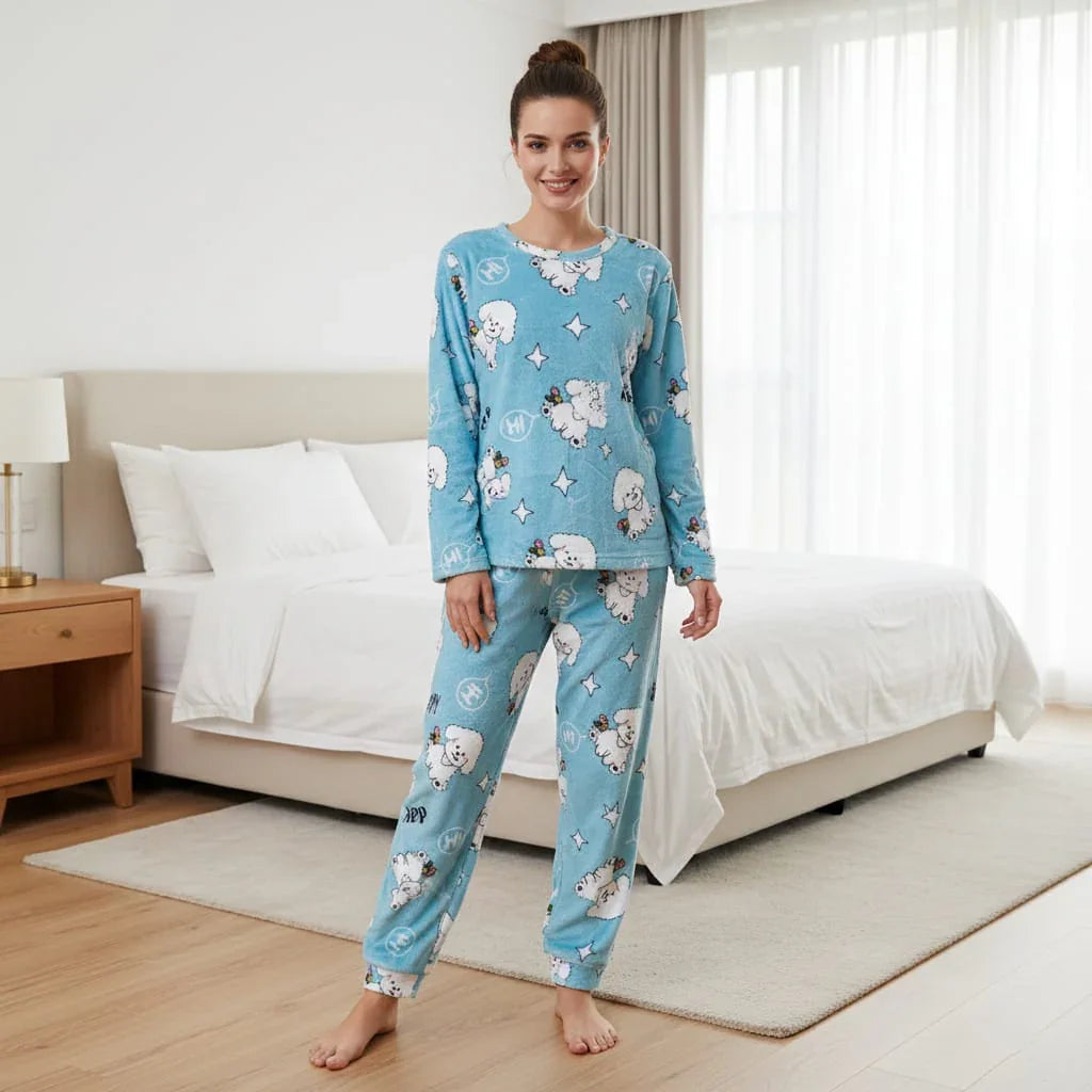 Women's Soft Plush Winter Pajama Set -HDS-16-1