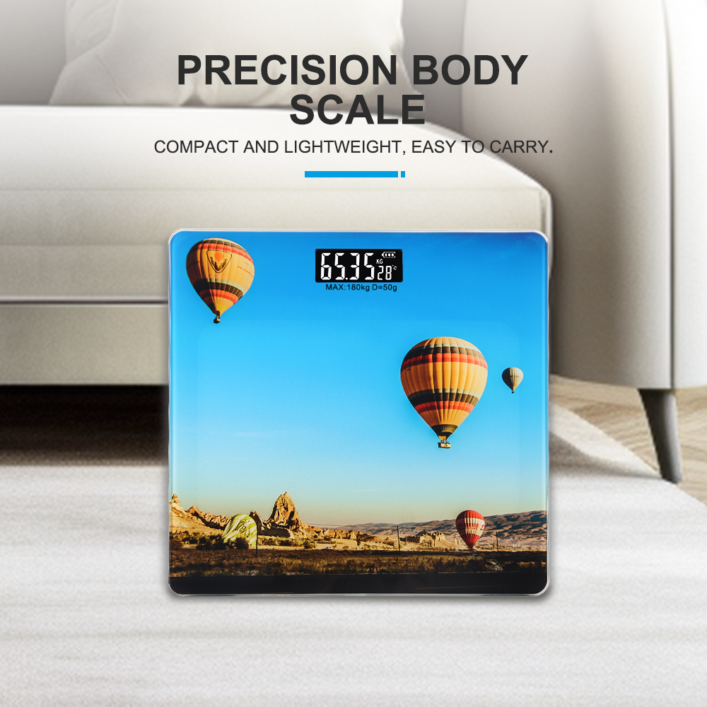ميزان حمام رقمي بشاشة ال سي دي ذكية لوزن الجسم - QR805