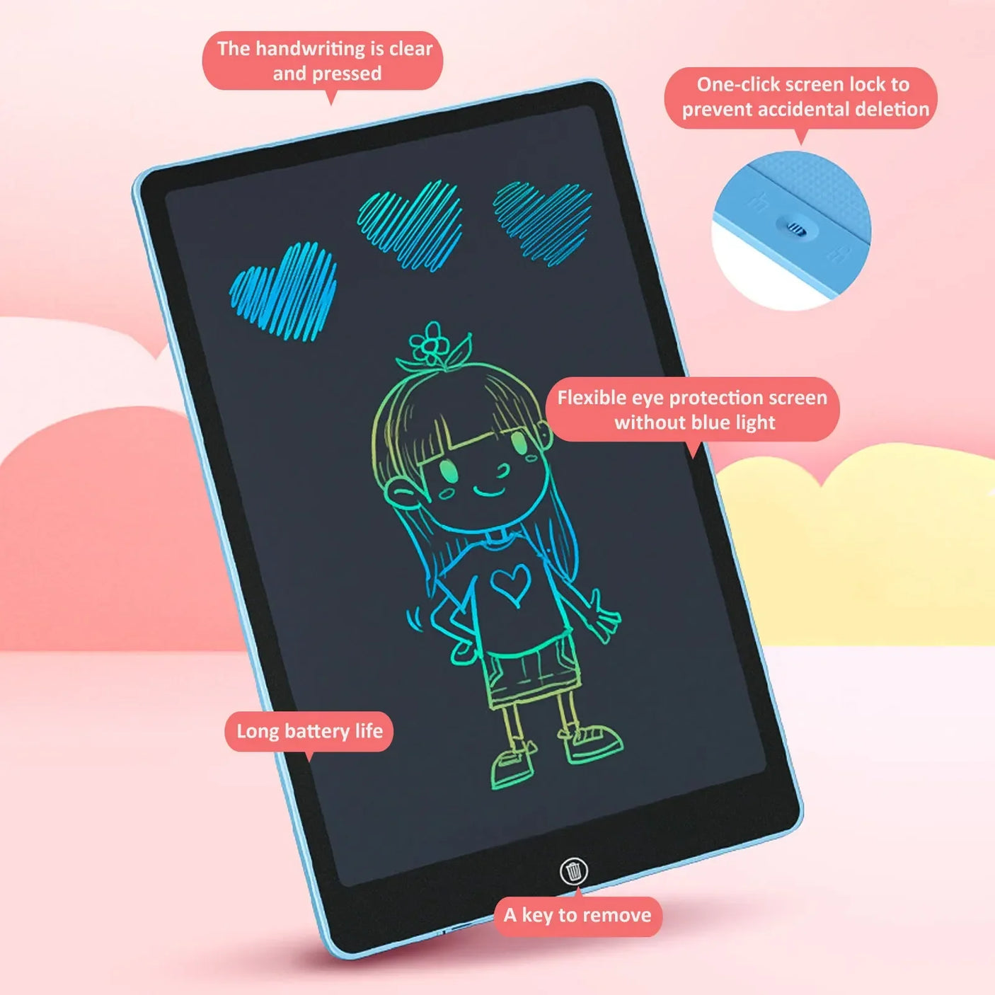 جهاز لوحي للكتابة بشاشة LCD مقاس 16 بوصة للأطفال