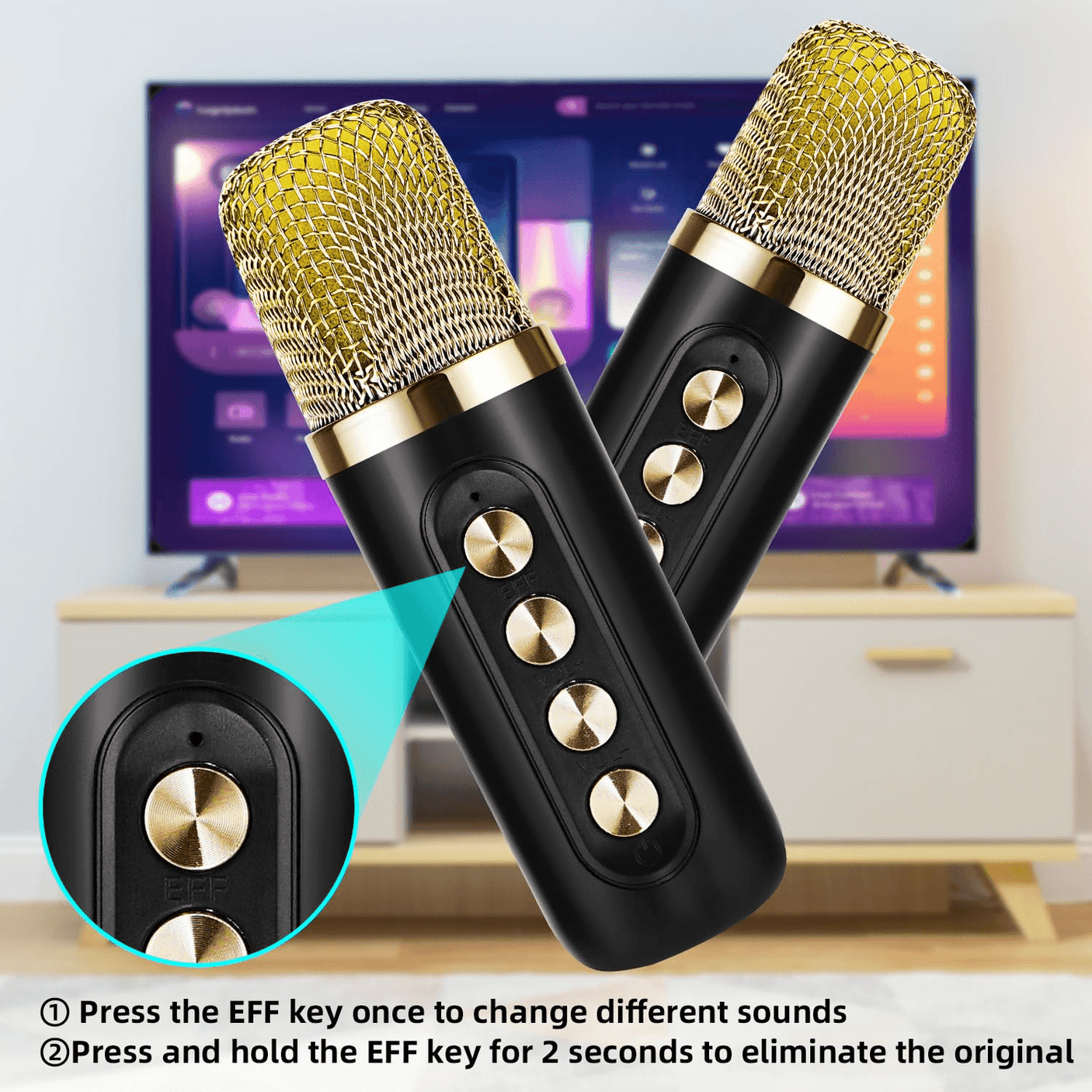 Powerful Bass Boost Portable Karaoke Speaker With Two Microphone T-203