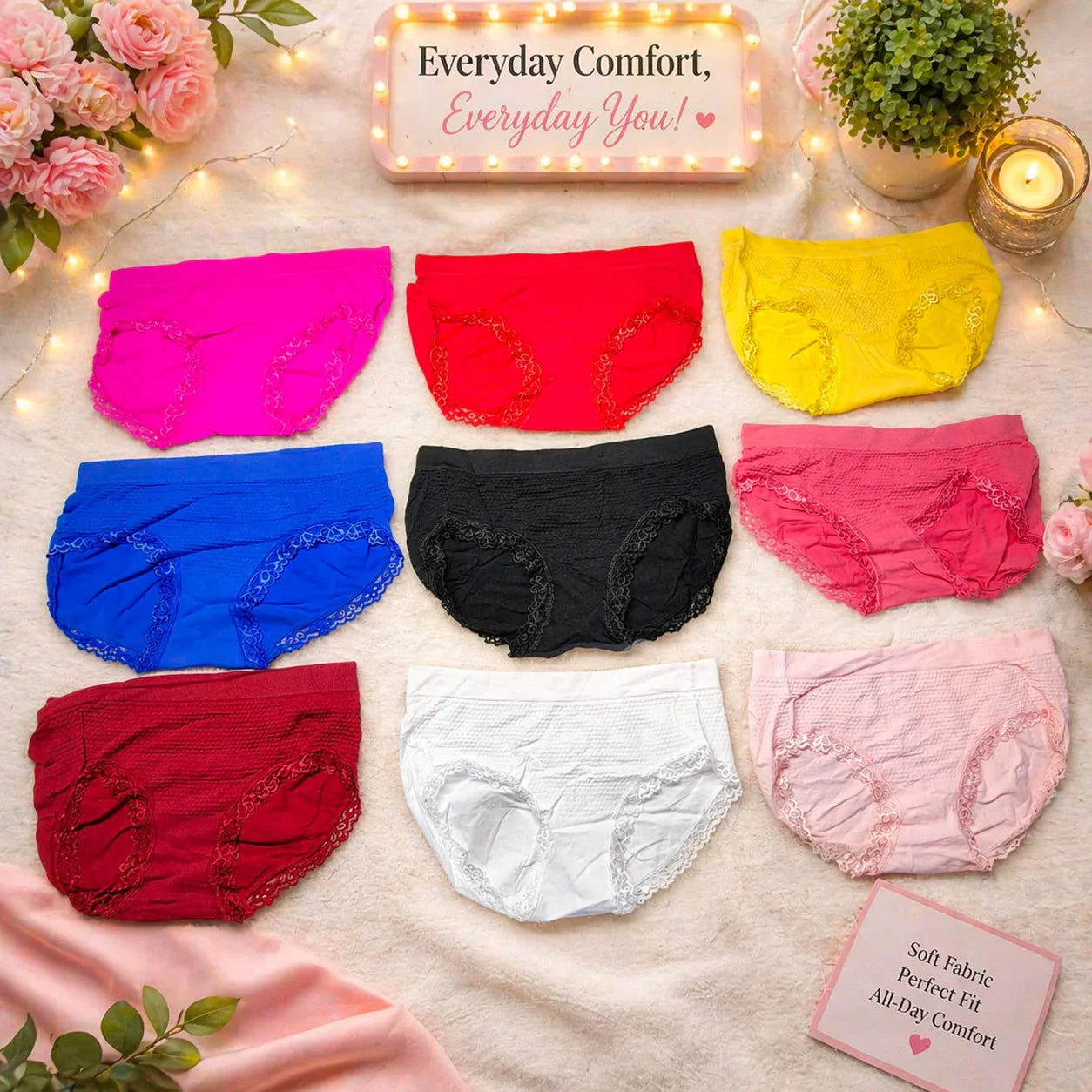 Women's Comfortable Breathable Briefs 3Pcs Set #041
