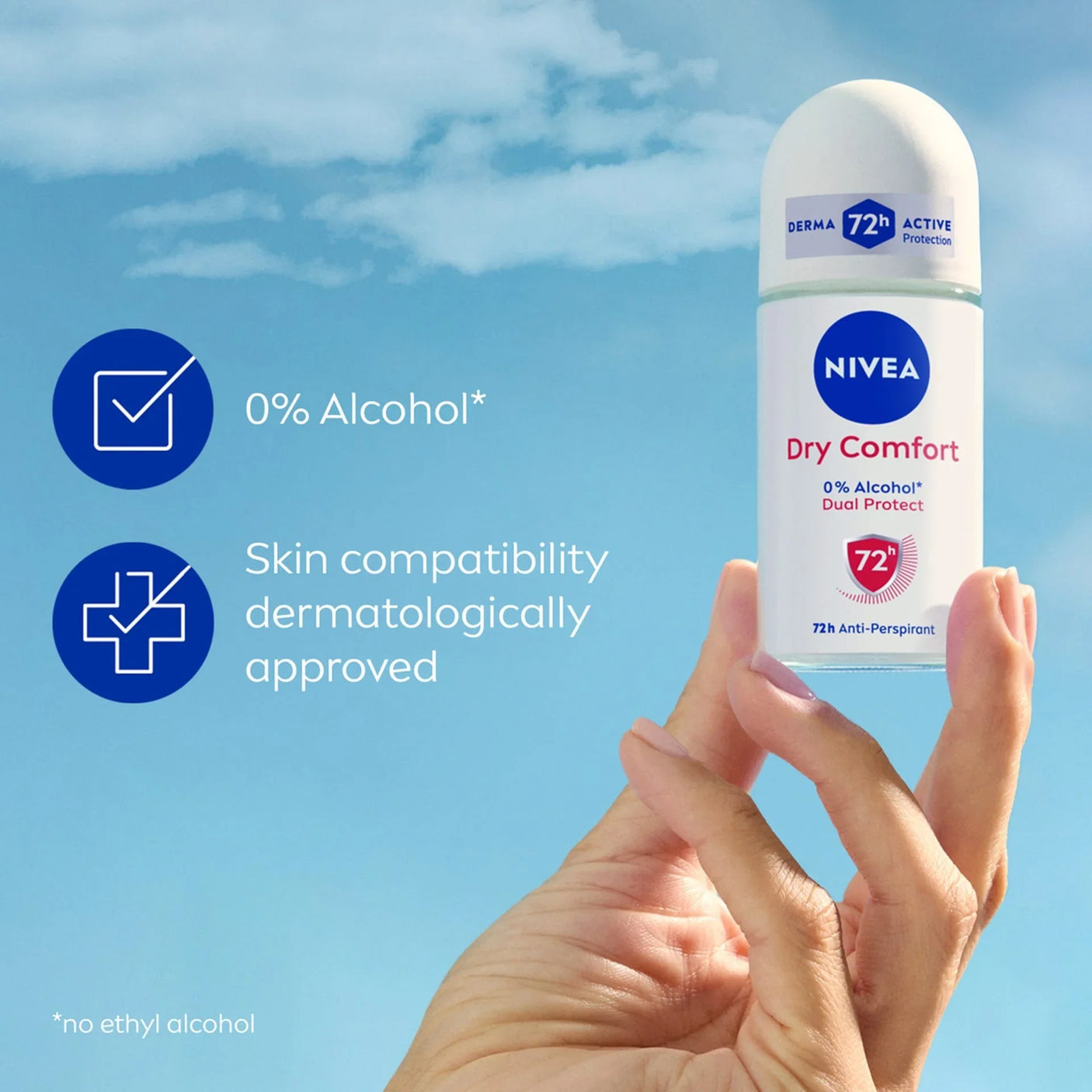 Nivea Dry Comfort Dual Protect 72H Deodorant Roll-On - 50ml