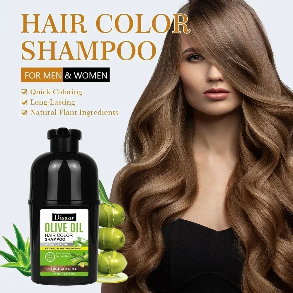 Disaar Olive Oil Hair Color Shampoo Natural Brown - 240ml
