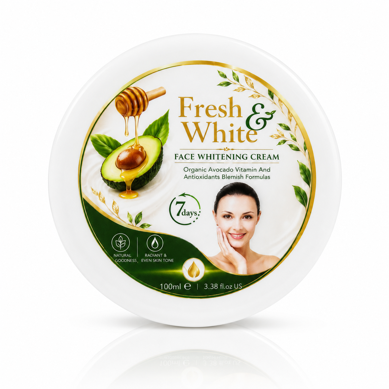 Fresh & White Organic Avocado Face Brightening Cream - 100ml