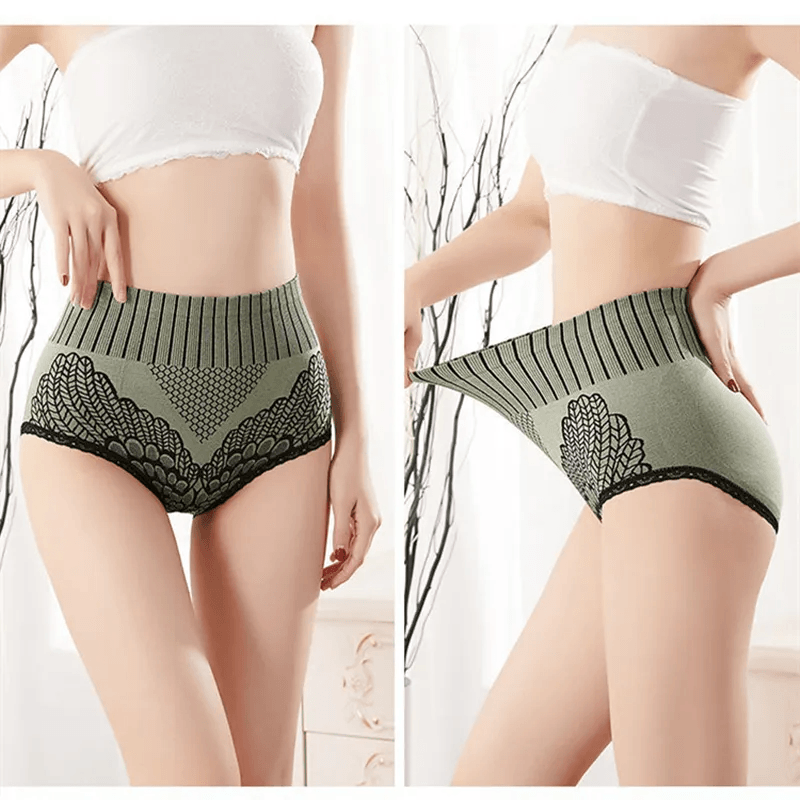Women's Cotton High Waist Tummy Support Panties - 1695#