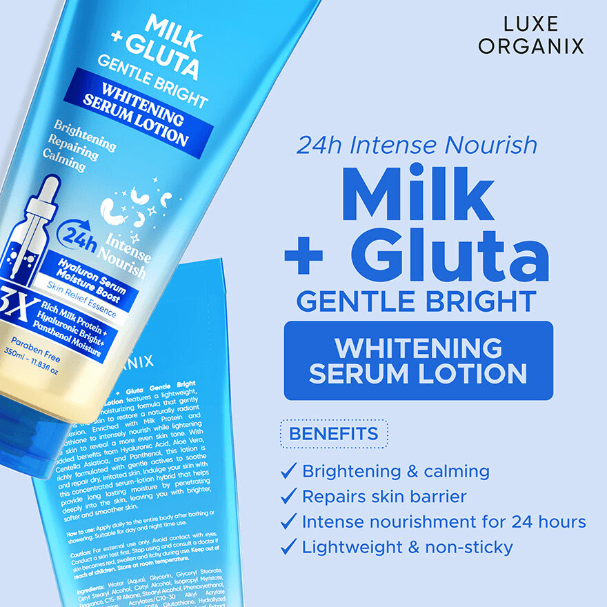 Luxe Organix Milk + Gluta Gentle Bright Serum Lotion - 350ml