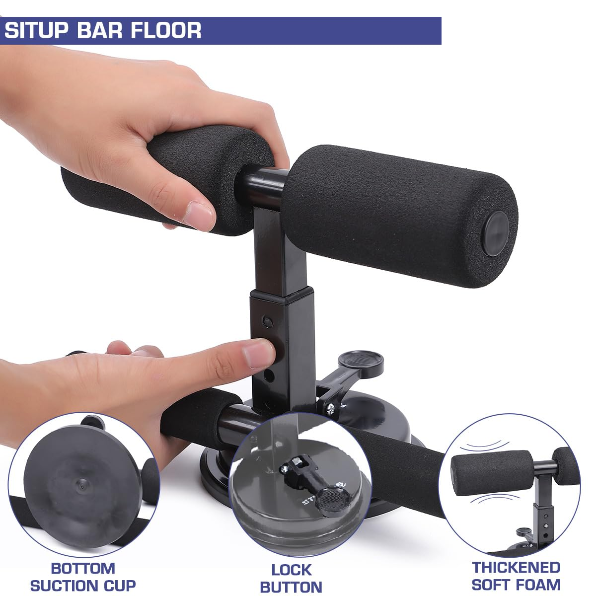 Portable Fitness Sit-Up & Push Up Bar with Suction WTD-1002