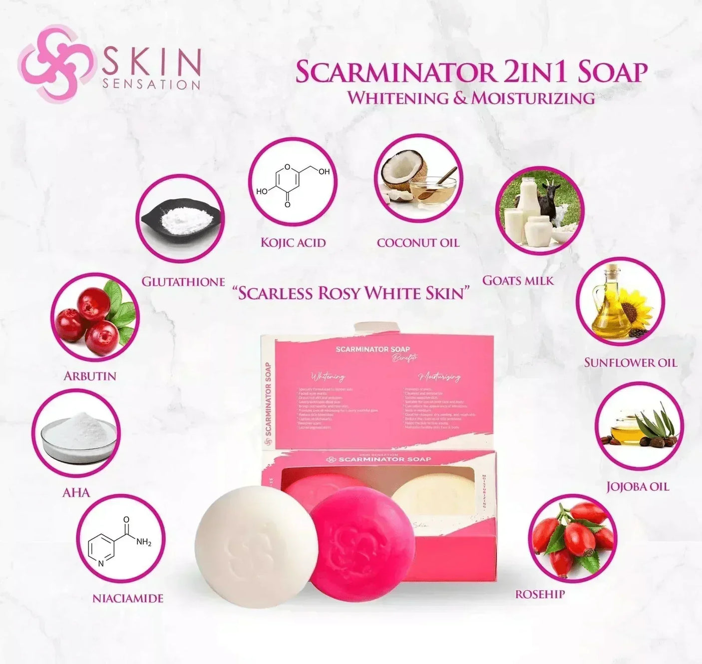 Skin Sensation Scarminator 2 In 1 Soap - 2 X 100g