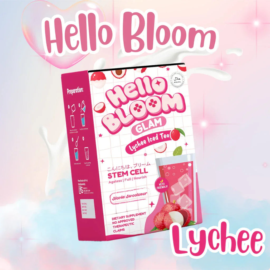 Hello Bloom Glam Lychee Iced Tea Juice Drink - 10s × 18g (180g)