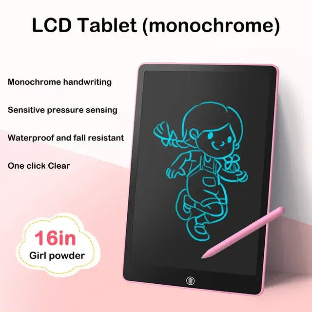 جهاز لوحي للكتابة بشاشة LCD مقاس 16 بوصة للأطفال