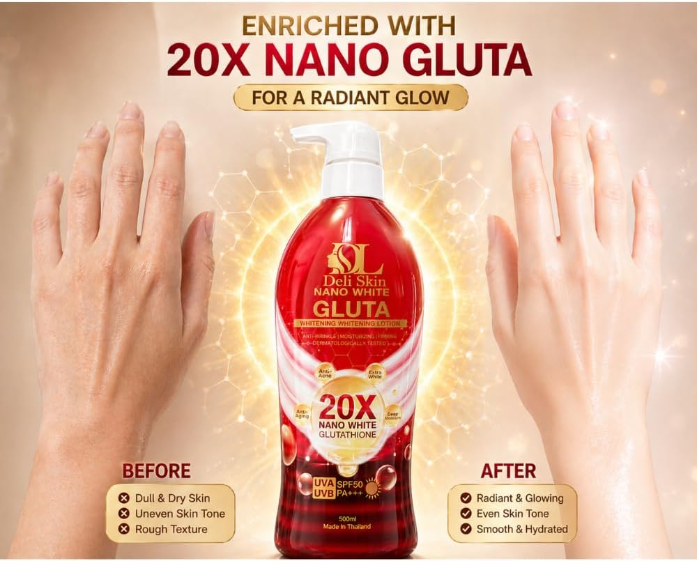 Deli Skin 20X Nano White Gluta Intensive Brightening Lotion - 500ml