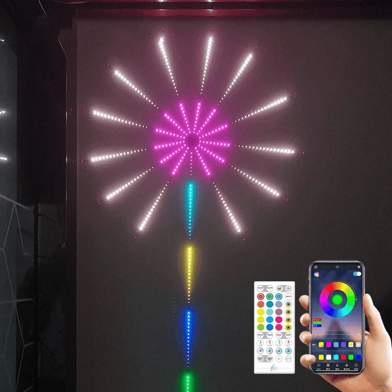 Smart App Control Led RGB Fireworks Light
