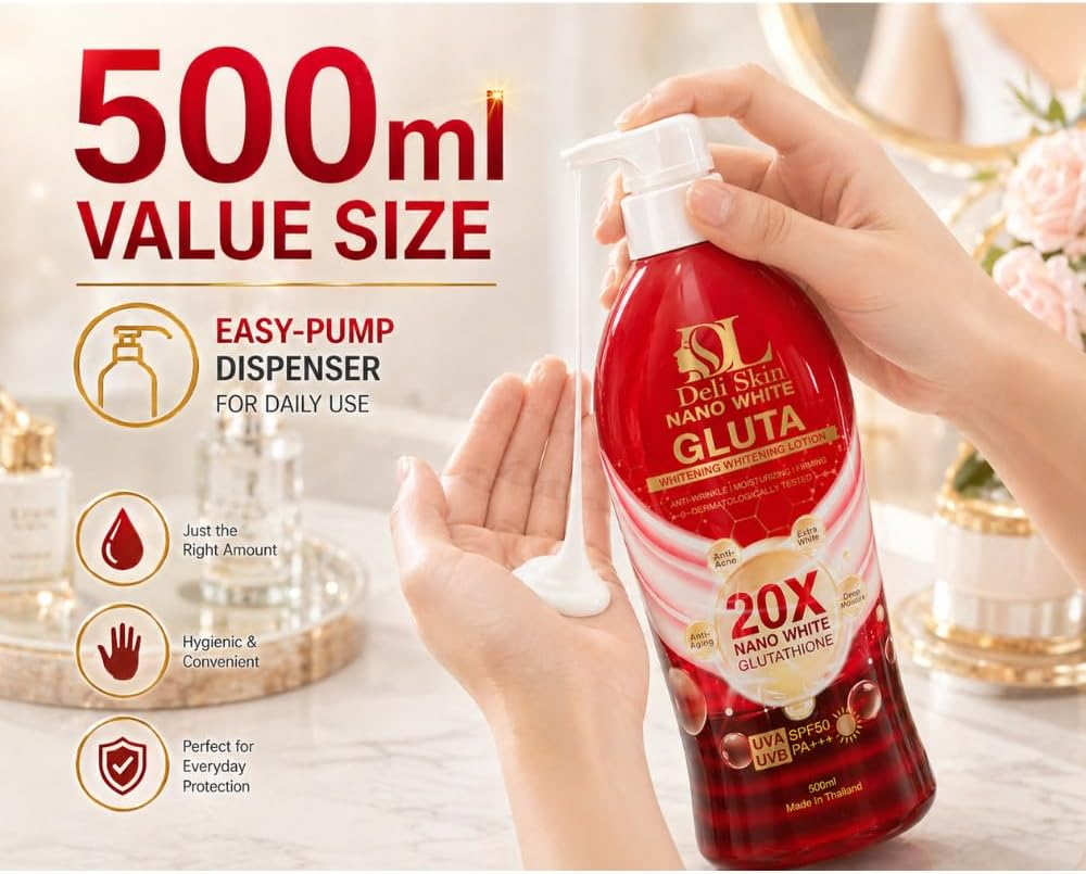 Deli Skin 20X Nano White Gluta Intensive Brightening Lotion - 500ml