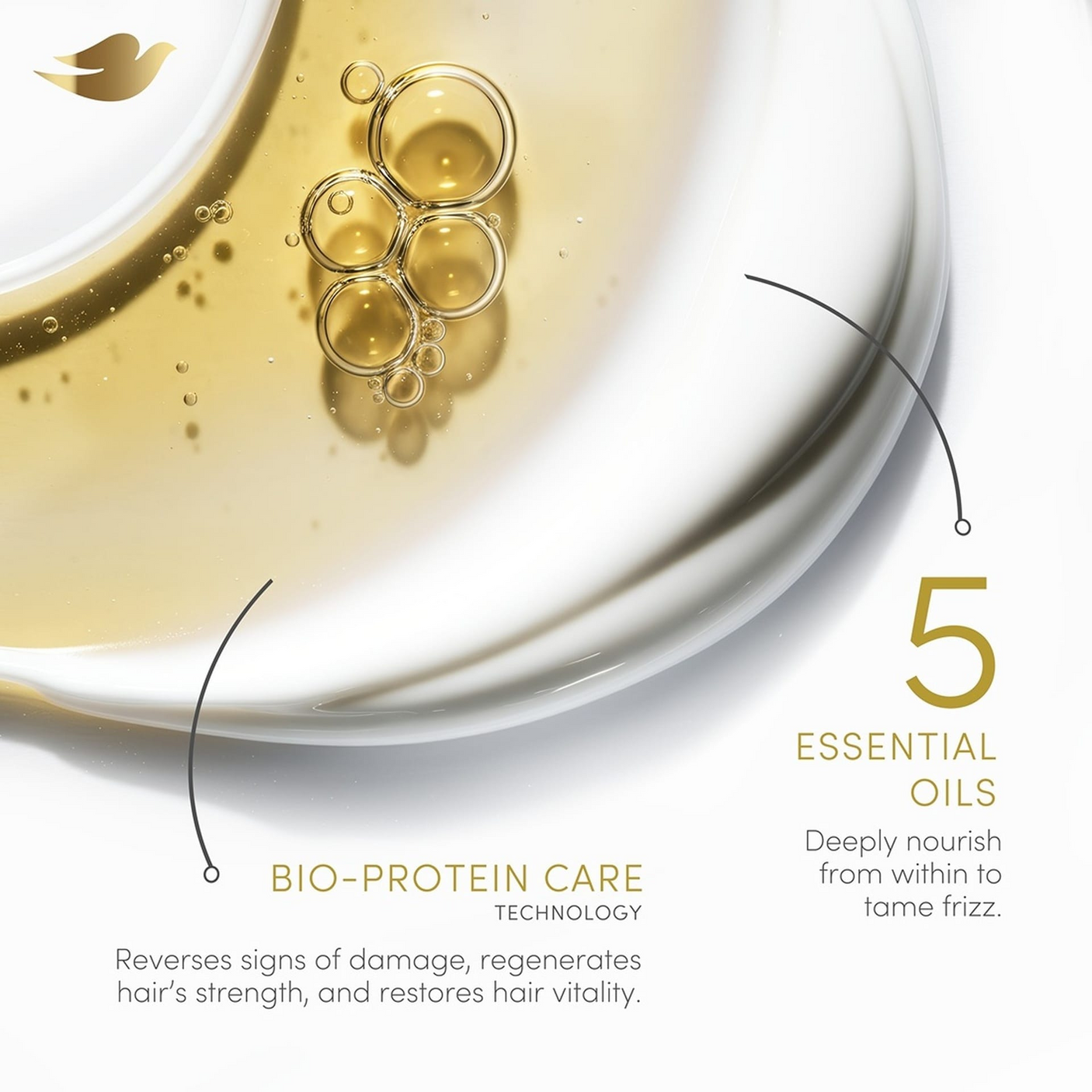 Dove 5 Oils Nourishing Care + Lavender Thickness Shampoo - 400ml+180ml