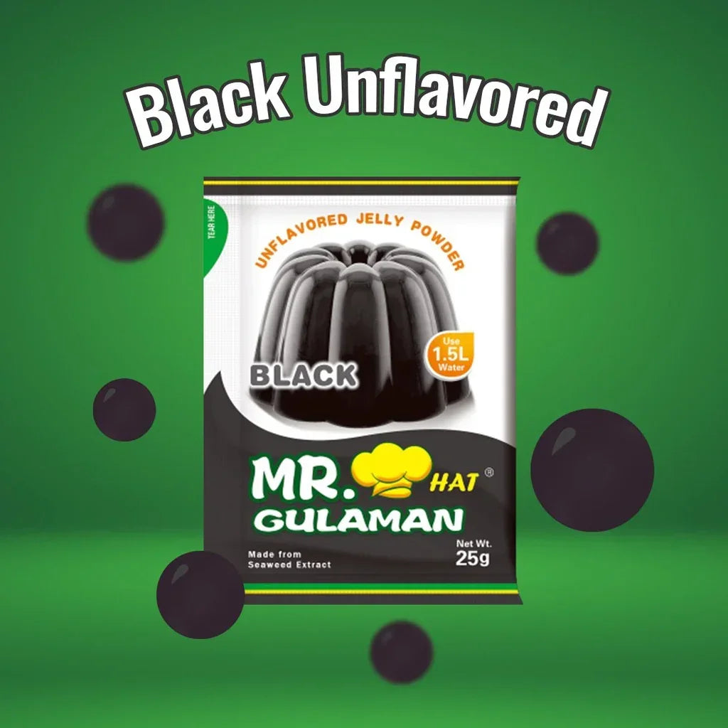 Mr. Hat Gulaman Black Unflavored Jelly Powder 10pcs Pack × 25g