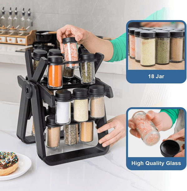 Convenient 18 Jar Rotating Spice Rack Organizer – Pinoyhyper