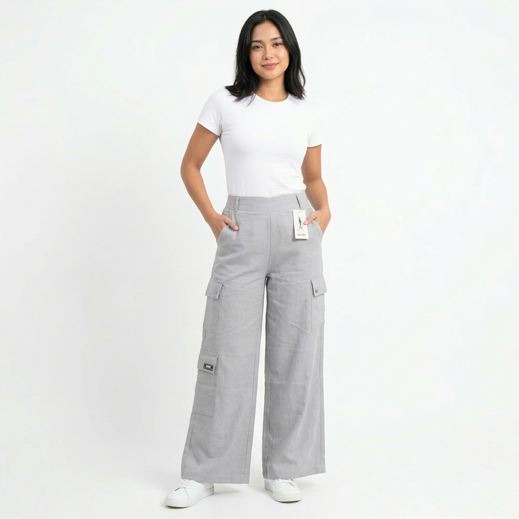 Women's Cargo Wide Leg Sweatpant SZW-962