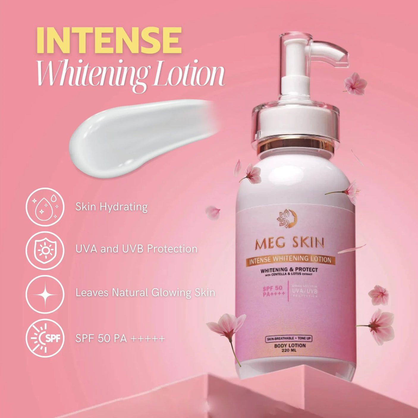 MEG SKIN Intense Brightening Lotion SPF50 - 220ml
