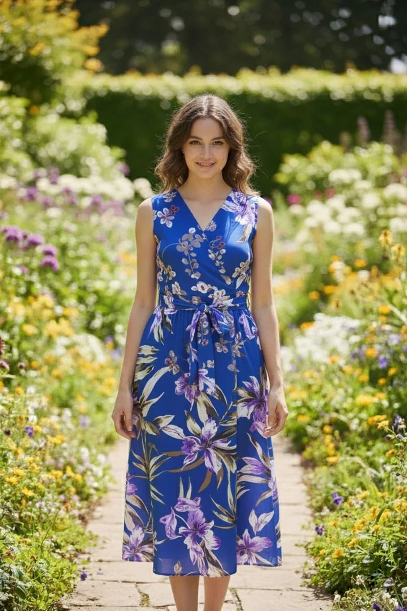 Women's Trendy Tropical Pattern Wrap Dress