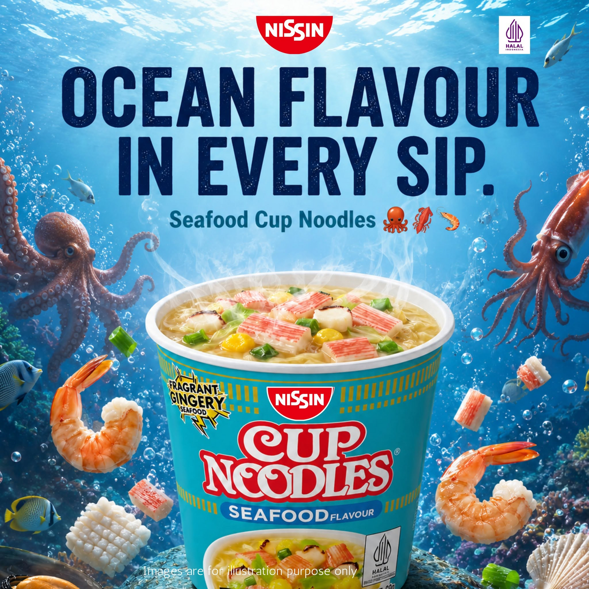 Nissin Seafood Flavour Cup Noodles - 69g