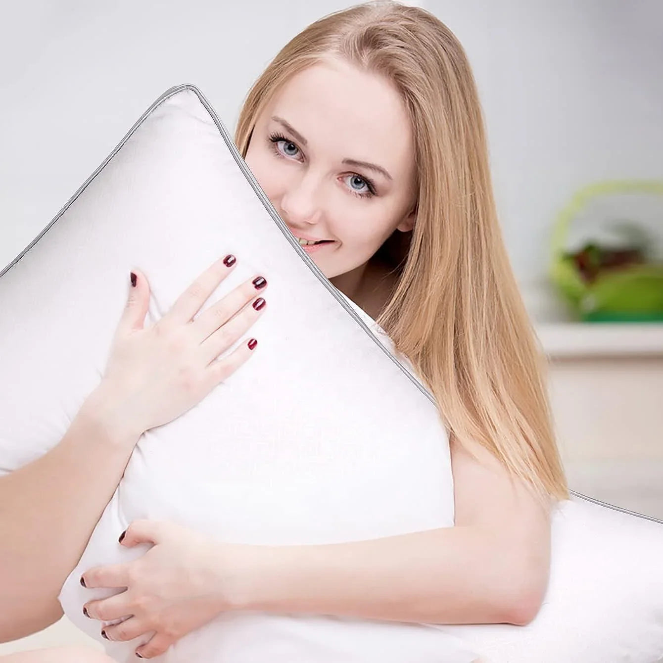 High Quality Solid White Bed Pillow - 1 Pcs