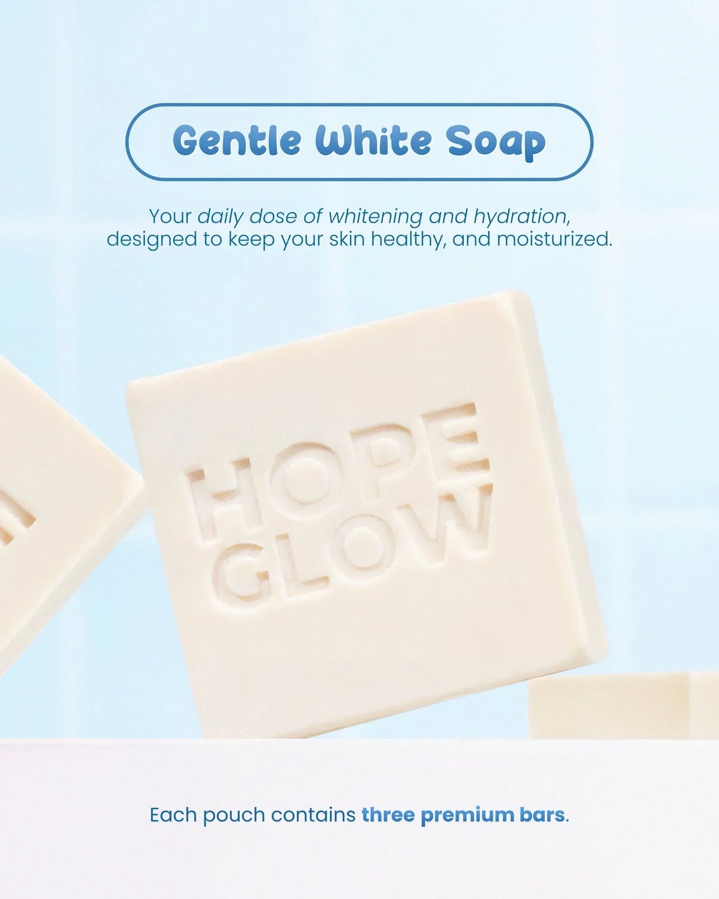 Luna Aura Hope Glow Gentle White Soap - 50g x 3 Bars