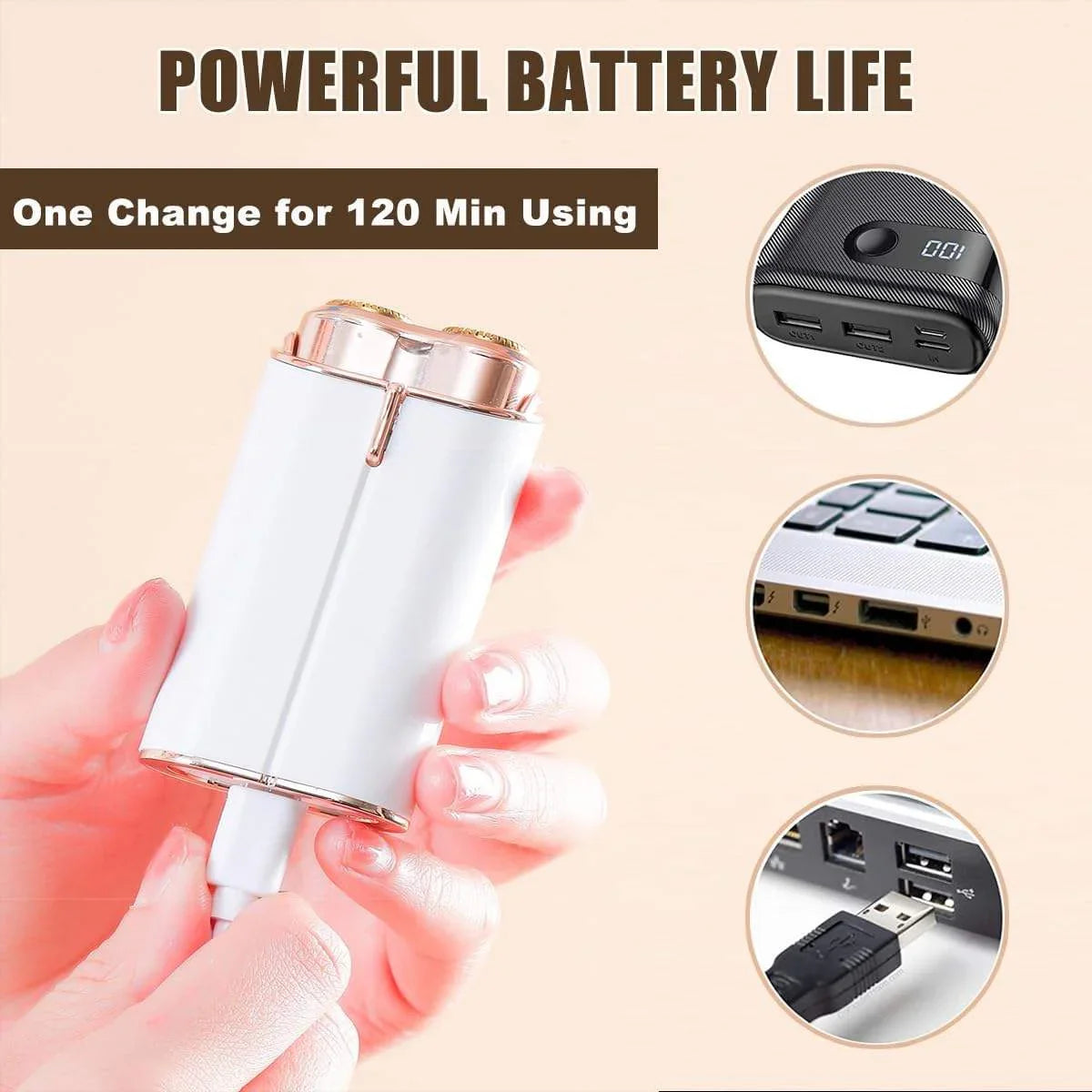 Painless Rechargeable Facial Hair Remover
