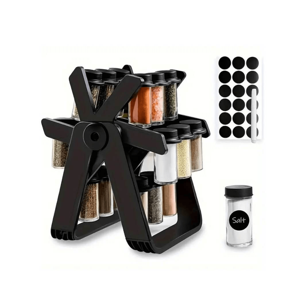 Convenient 18 Jar Rotating Spice Rack Organizer