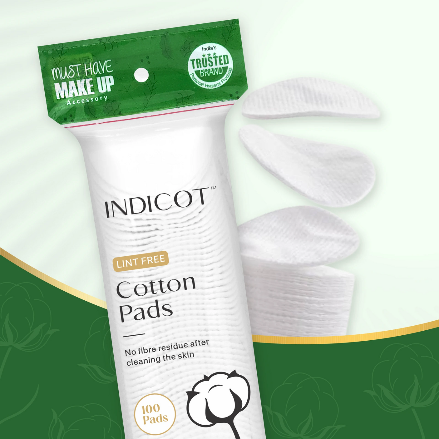 Tulips Indicot Round Makeup Remover Cotton Pads - 100Pcs