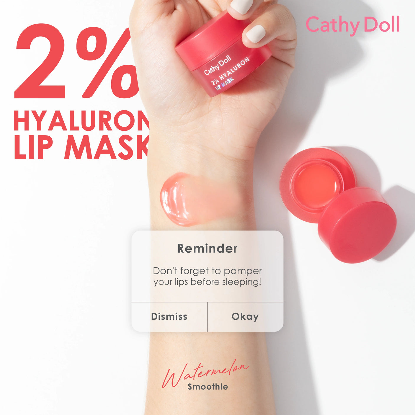 Cathy Doll 2% Hyaluron Lip Mask Watermelon Smoothie - 4.5g