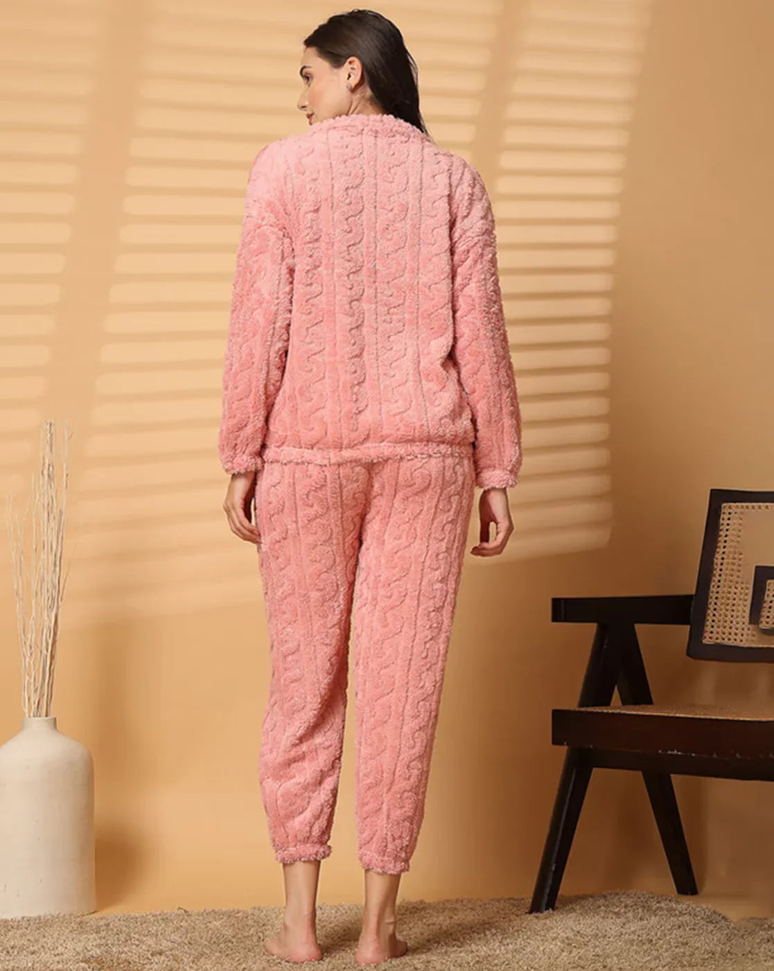 Women's Warm & Fuzzy Knitted Pajama Set