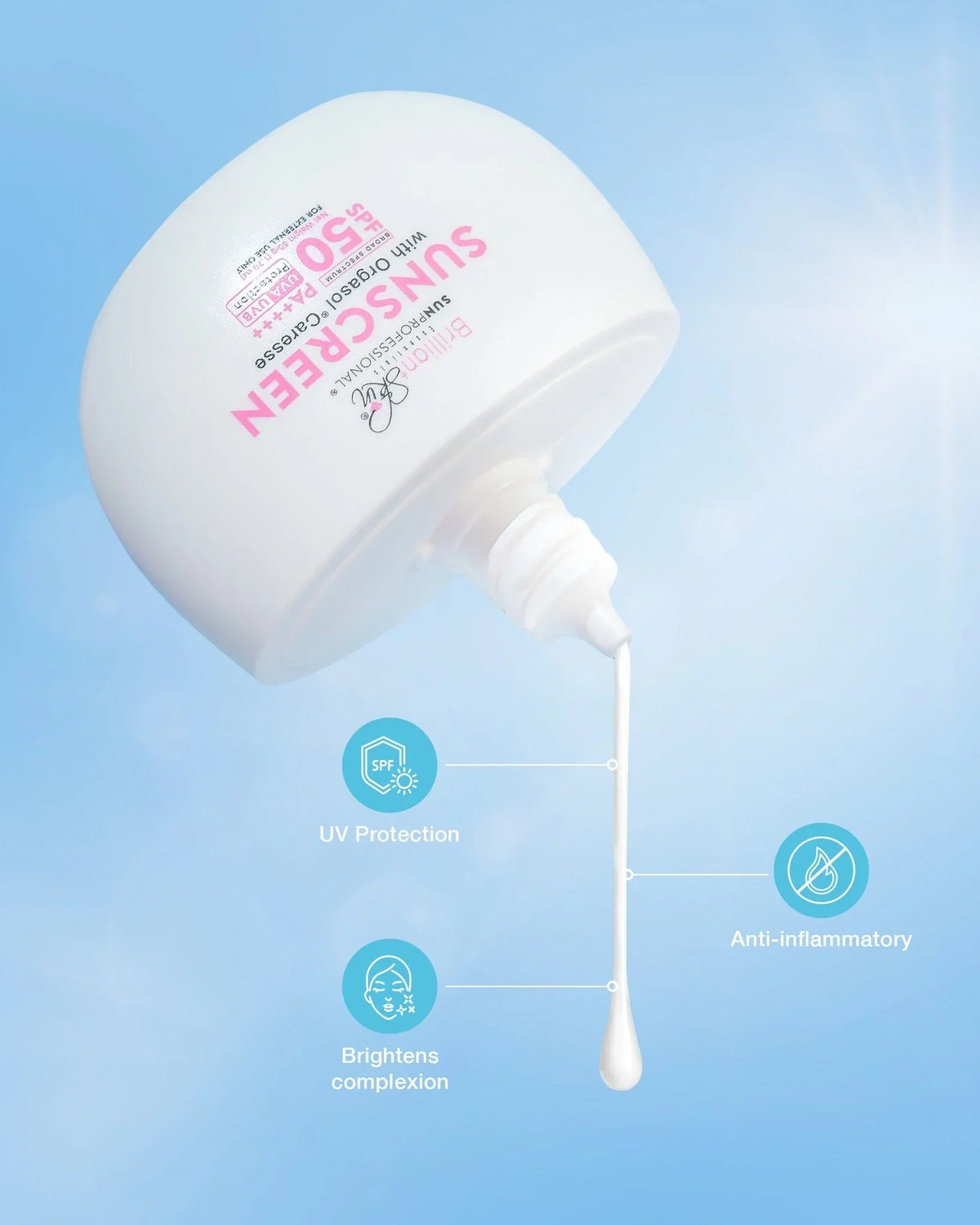 Brilliant Skin Sunscreen With Orgasol Caresse SPF50 PA++++ - 50g