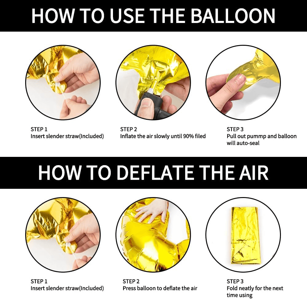 Happy Birthday Balloons Banner 13 Pcs Set (Gold)